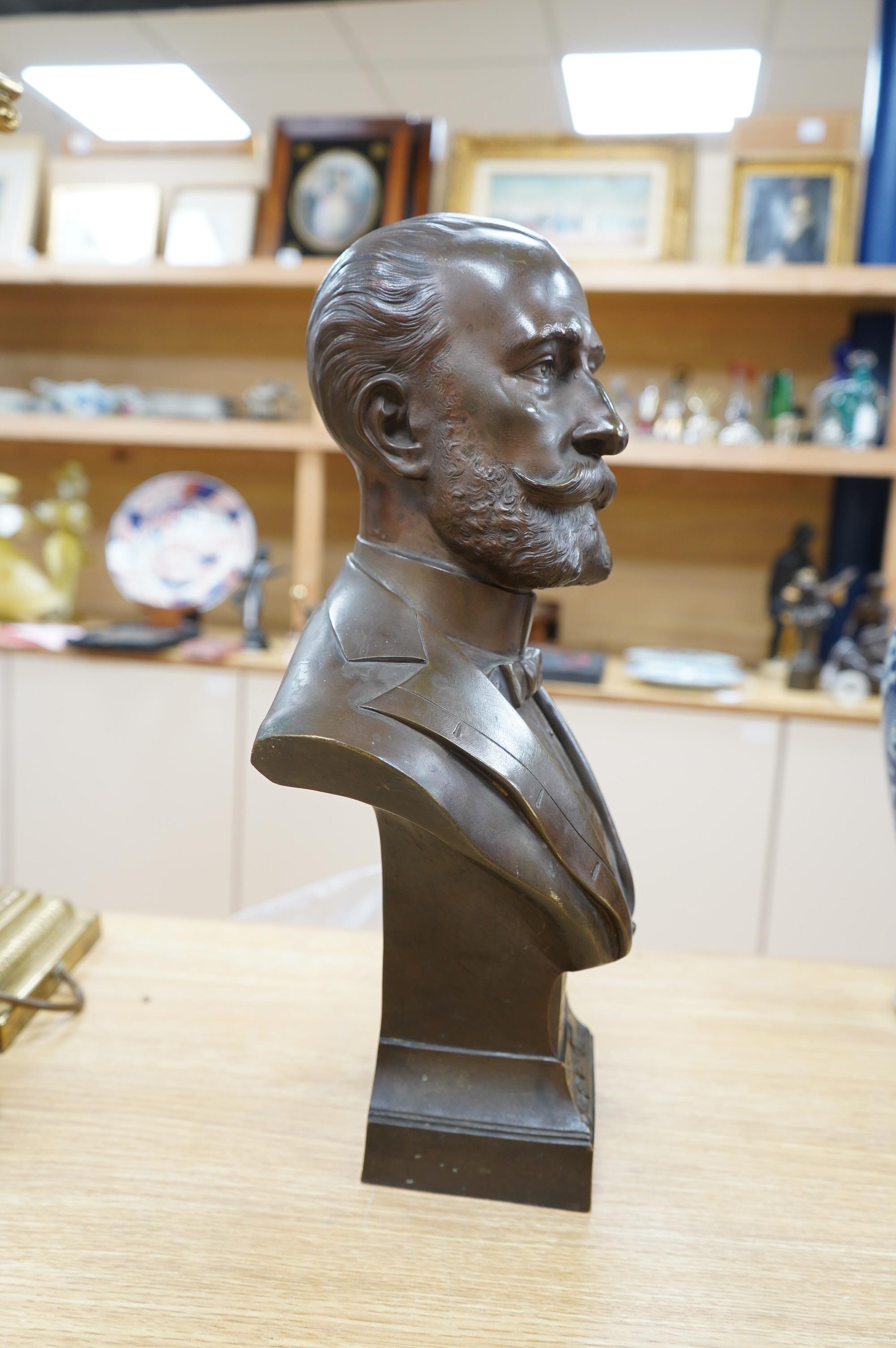 A French bronze bust of Carnot, signed Lavergne and dated 1894, 44cm high. Condition - fair to good